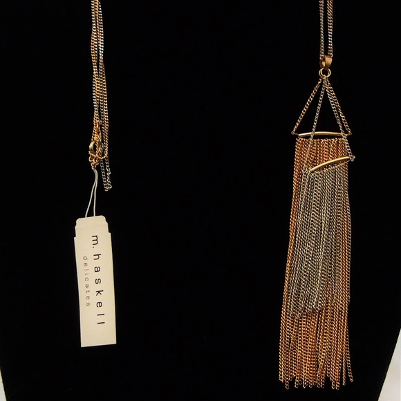 M. Haskell Gold & Silver Mesh Tassel Necklace 28" - Picture 6 of 6